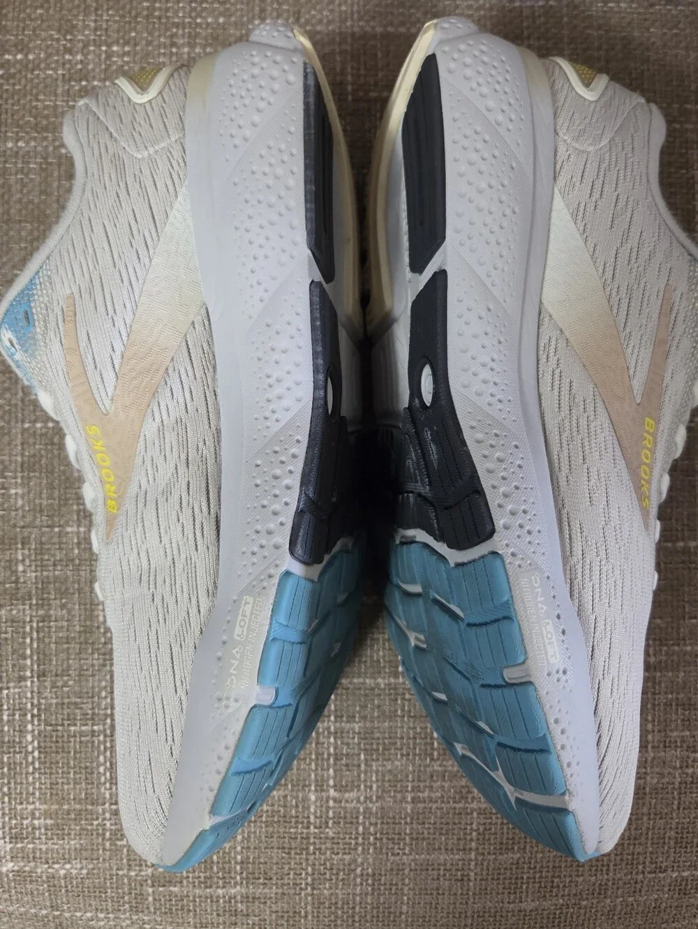 Brooks Ghost 16 Men's Running Shoes Size 8 Medium D Coconut White Blue 1104181D1